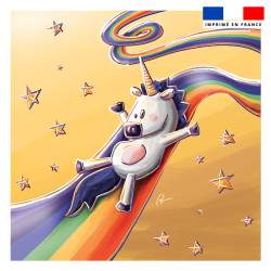 Coupon 45x45 cm imprimé licorne toboggan - Création Stillistic