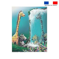 Coupon couverture imprimé girafe et zèbre jungle - Création Stillistic