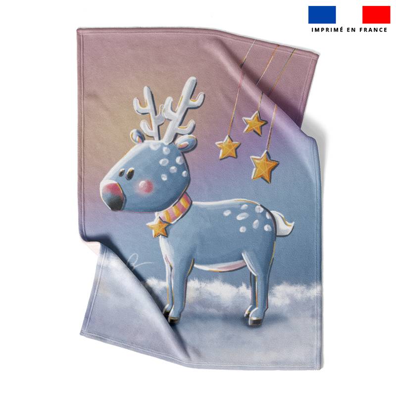 Coupon couverture imprimé renne d'hiver - Création Stillistic