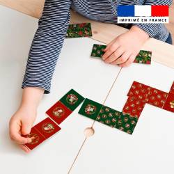 Patron imprimé pour jeu de dominos motif animaux couronne de noël - Création Stillistic