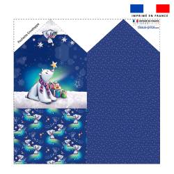 Coupon pour enveloppe en tissu motif Ours polaire de noel - Création Stillistic