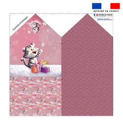 Coupon pour enveloppe en tissu motif Tigre blanc de noel - Création Stillistic