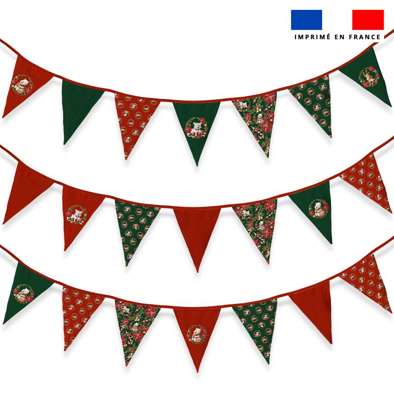 Coupon pour fanions motif animaux couronne de noel - Création Stillistic