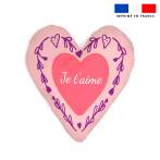 Lot 2 coupons pour coussin coeur motif je t'aime