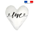 Lot 2 coupons pour coussin coeur motif love black