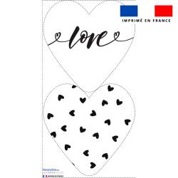 Lot 2 coupons pour coussin coeur motif love black