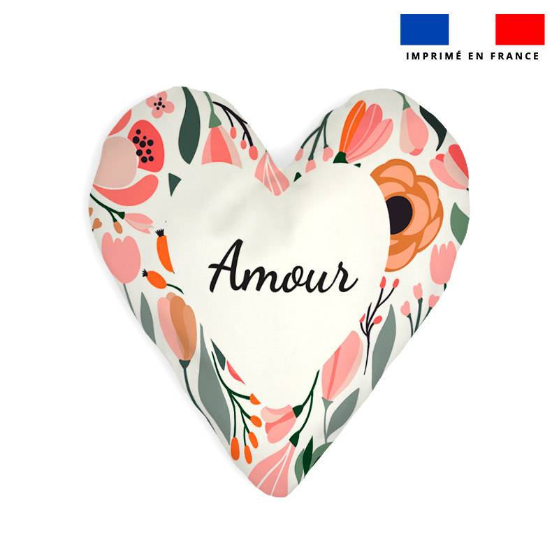 Lot 2 coupons pour coussin coeur motif amour