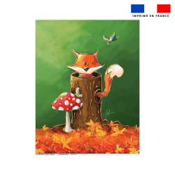 Coupon couverture imprimé renard des bois - Création Stillistic