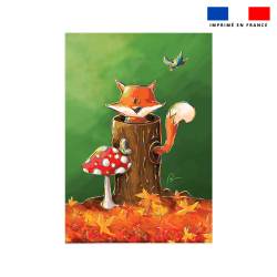 Coupon couverture imprimé renard de la forêt - Création Stillistic