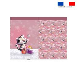 Kit hotte de Noel motif Tigre blanc - Création Stillistic