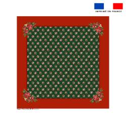 Coupon pour nappe carrée motif aniamaux couronne de noel vert - Création Stillistic