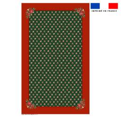 Coupon pour nappe rectangle motif animaux couronne de noel vert - Création Stillistic