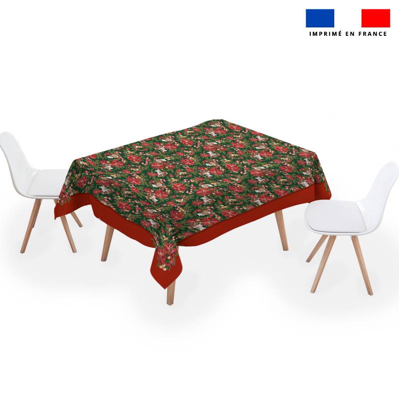 Coupon pour nappe rectangle motif animaux couronne et fleur de noel - Création Stillistic