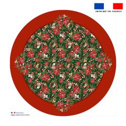 Coupon pour nappe ronde motif animaux couronne et fleur de noel - Création Stillistic