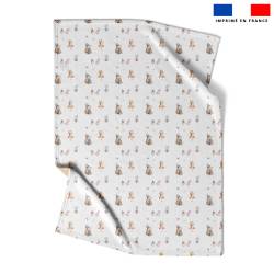 Polaire blanche motif animaux bohème