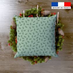 Feuille d'hiver et étoile - Fond vert clair