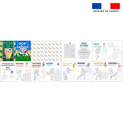 coupon - Kit livre à colorier jeux thème sport - Popeline de coton peigné 129gr/m² - 