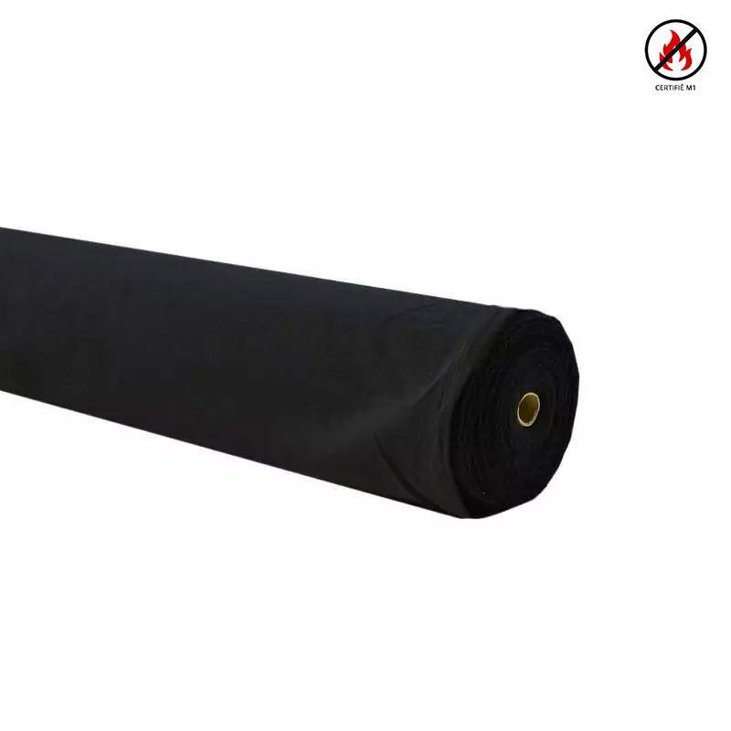 Rouleau 25m burlington infroissable non feu grande largeur 280cm noir