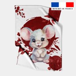 Coupon couverture imprimé souris aquarelle