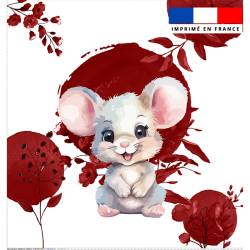 Coupon couverture imprimé souris aquarelle