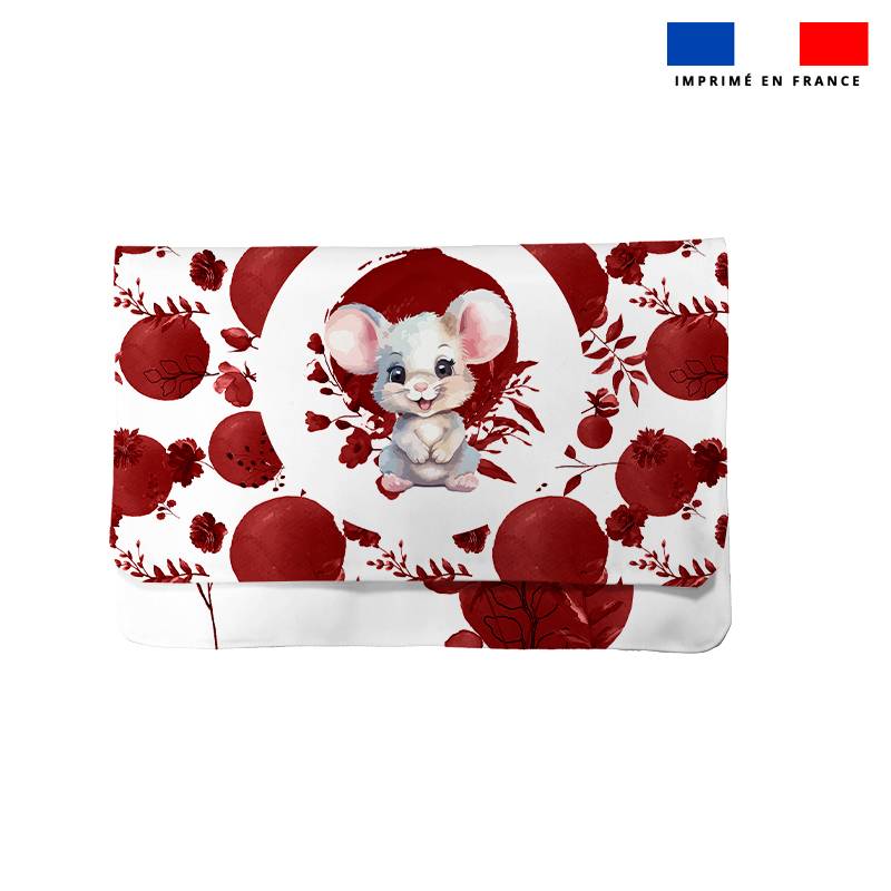 Kit pochette ardoise motif souris aquarelle