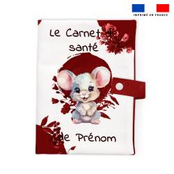 Patron protège carnet de santé personnalisé - Souris aquarelle