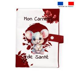 Patron imprimé pour protège carnet de santé motif souris aquarelle