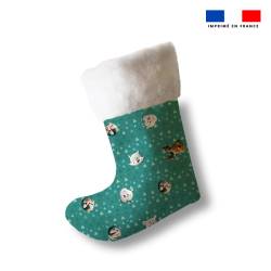 Kit chaussette de noel animaux du froid panthère + Fausse fourrure - Création Stillistic