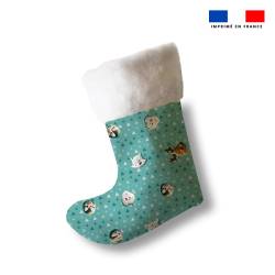 Kit chaussette de noel animaux du froid renne + Fausse fourrure - Création Stillistic