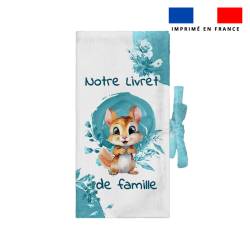 Kit protège livret de famille motif écureuil aquarelle