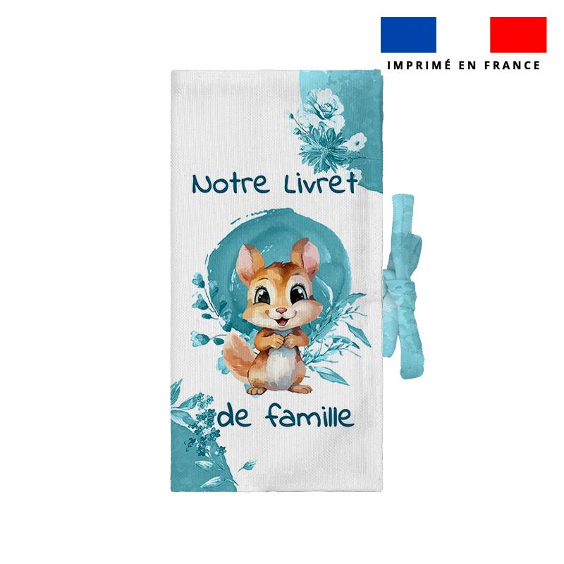 Kit protège livret de famille motif écureuil aquarelle