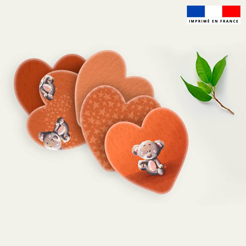 Coupon lingettes lavables coeurs motif bébé koala - Création Stillistic