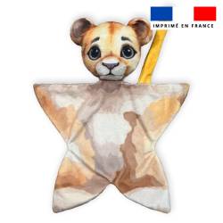 Kit doudou à coudre motif lionceau aquarelle