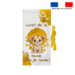 Kit protège livret de famille personnalisé - Lionceau aquarelle