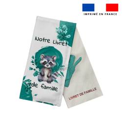 Kit protège livret de famille motif raton laveur aquarelle