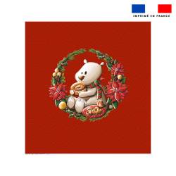 Coupon couverture imprimé ours christmas - Création Stillistic