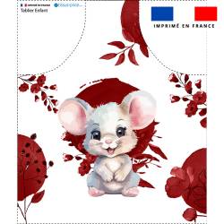 Patron imprimé pour tablier enfant motif souris aquarelle