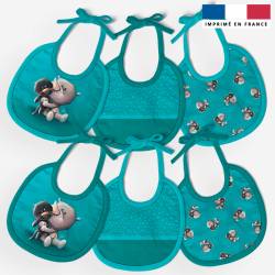 Kit bavoirs en éponge motif bébé rhino - Création Stillistic