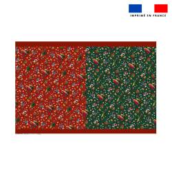 Kit hotte de Noel motif souris de noel rouge et vert - Création Stillistic