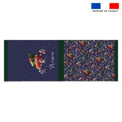 Kit hotte personnalisé motif souris de noel bleu - Création Stillistic