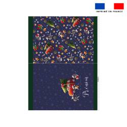 Kit hotte personnalisé motif souris de noel bleu - Création Stillistic