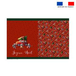 Kit hotte de Noel motif souris de noel rouge - Création Stillistic