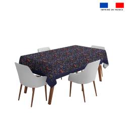 Coupon pour nappe rectangle motif souris de noel bleu - Création Stillistic