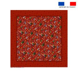 Coupon pour nappe carrée motif souris de noel rouge - Création Stillistic