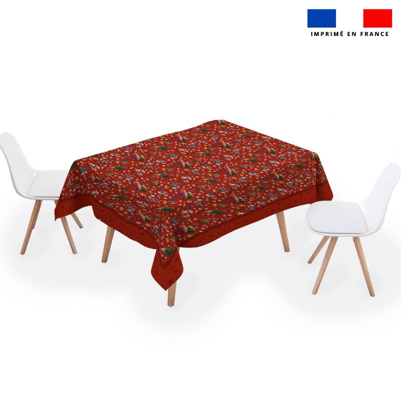 Coupon pour nappe rectangle motif souris de noel rouge - Création Stillistic