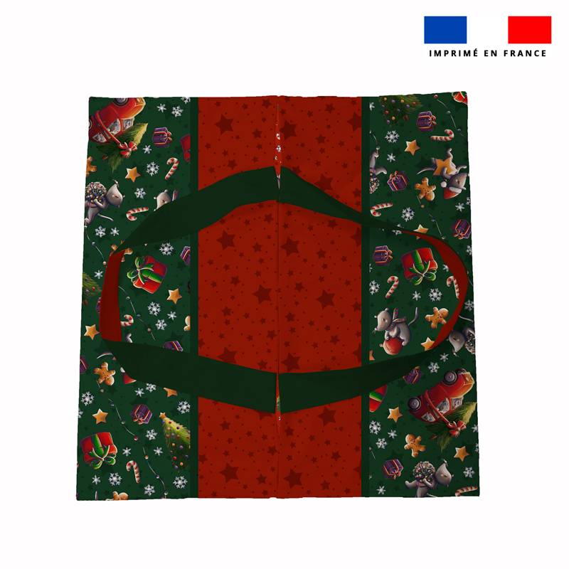 Patron sac à tarte motif souris de noel rouge et vert - Création Stillistic