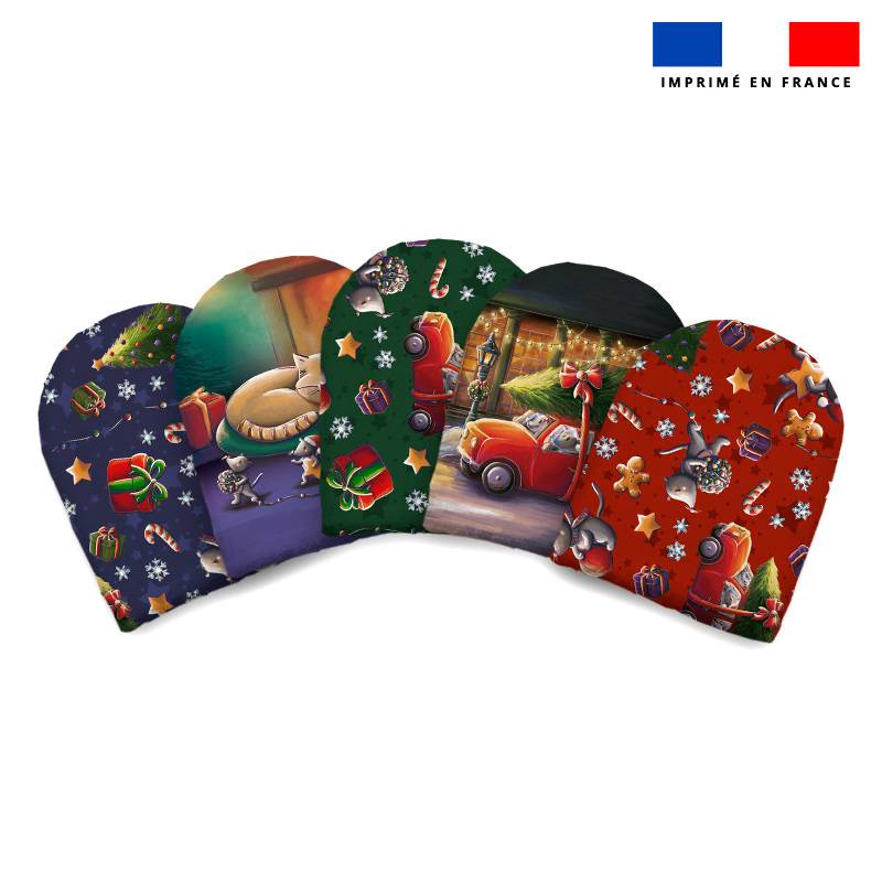 Kit mini-gants nettoyants motif souris de noel - Création Stillistic