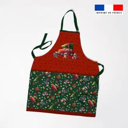 Patron imprimé pour tablier enfant motif souris de noel rouge - Création Stillistic