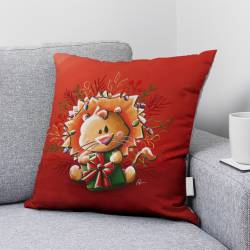 Coupon 45x45 cm imprimé bébé lion de noel - Création Stillistic