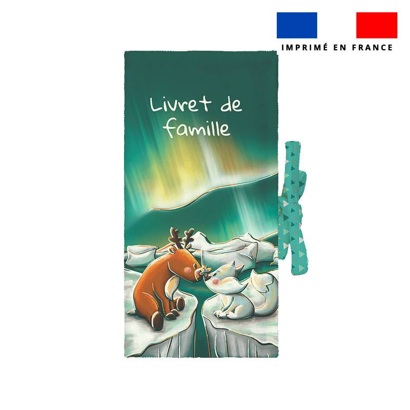 Kit protège livret de famille motif animaux du froid renne et renard - Création Stillistic